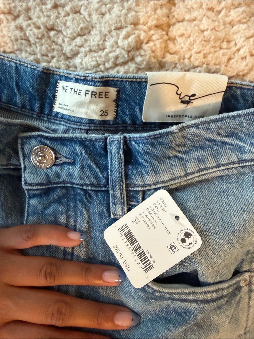 Free People Good Luck Mid Ride Distressed Barrel Jeans - Picture 4 of 5